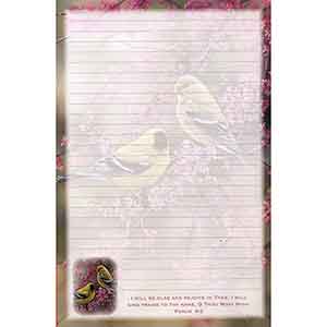 Goldfinches and Redbud Stationary Pad