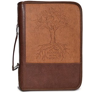 Bible Cover Heat Stamp Brown Rooted 