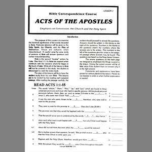 Acts of the Apostles Bible Correspondence Course