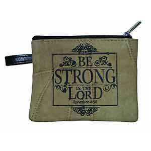 Be Strong in the Lord Leather Coin Purse