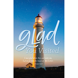 Glad You Visited - Lighthouse at Sunset Postcard